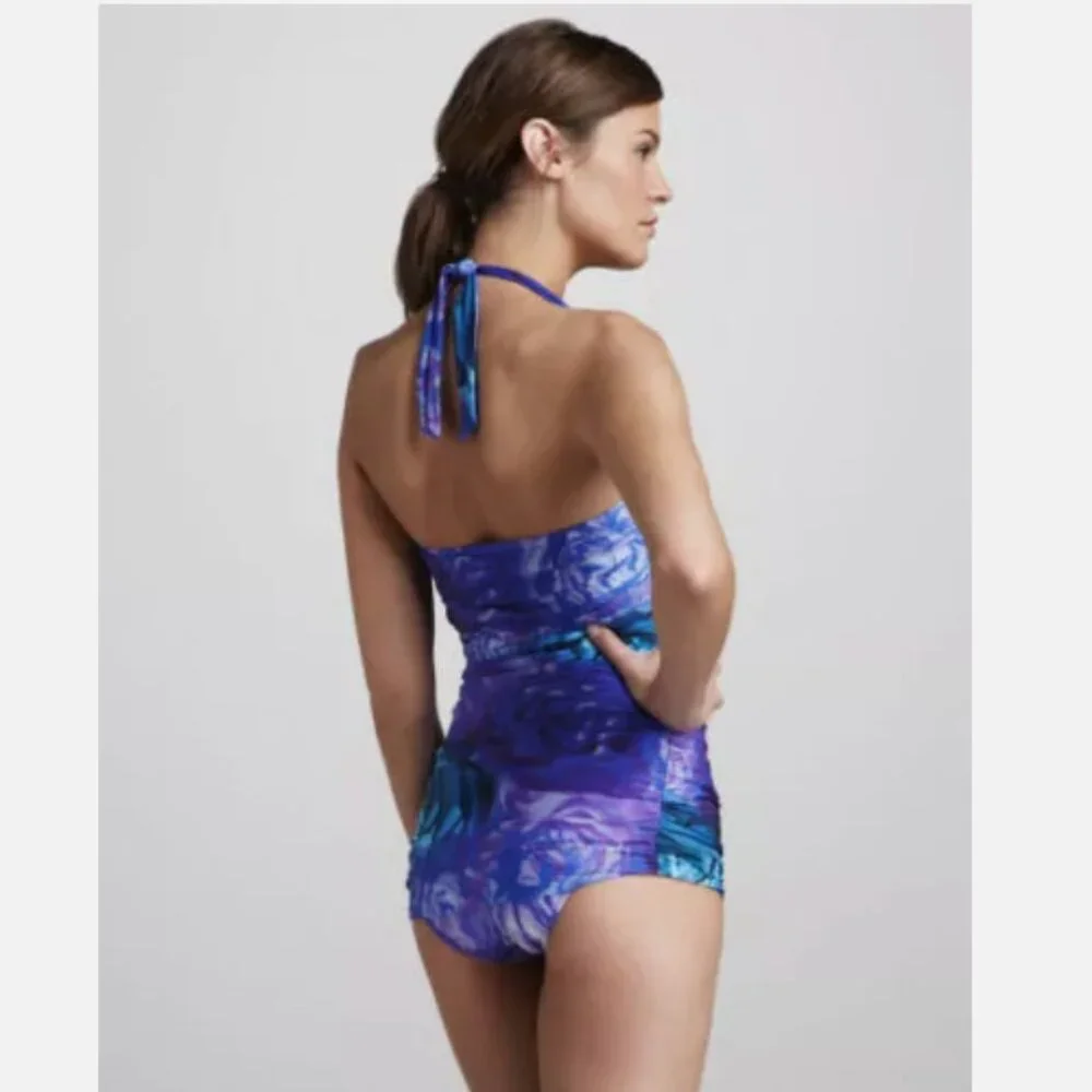 NWT Gottex CLEMENCE Swimsuit & Silk Coverup, sz 8 * $406 * Violet - Picture 2 of 3